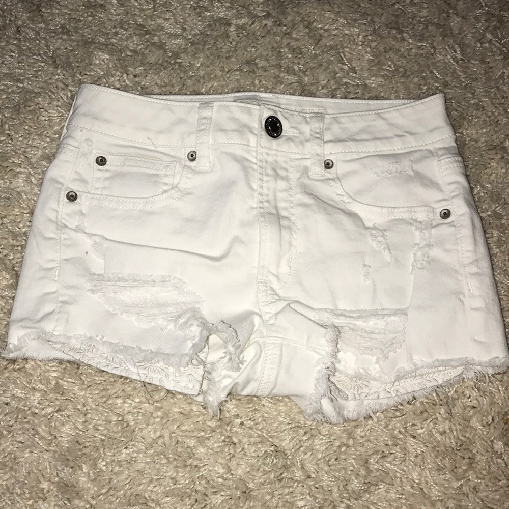 American Eagle Outfitters white jean shorts